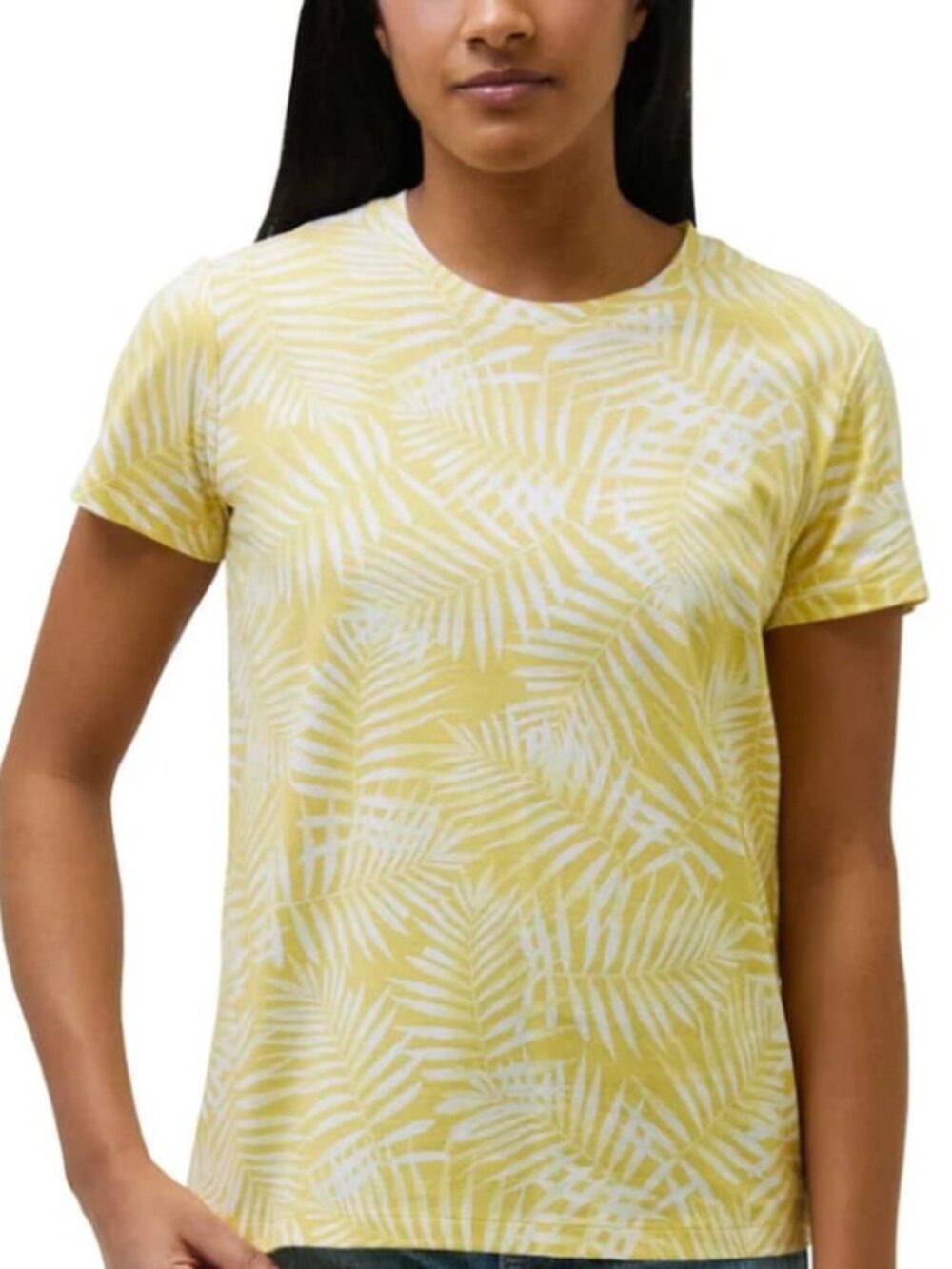 NWT Ecothreads 100% Organic Cotton Yellow Palm Frond Tee